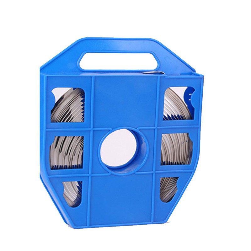 VOTOER 3/4" Width 304 Stainless Steel Banding Strapping Band Strap Tools for Strapping 0.03" Thick Coil, 100 Feet Roll, in Blue Tote - Image 1